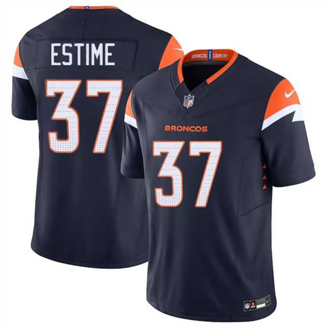 Men & Women & Youth Denver Broncos #37 Audric Estime Navy 2024 F.U.S.E. Alternate Vapor Limited Football Stitched Jersey